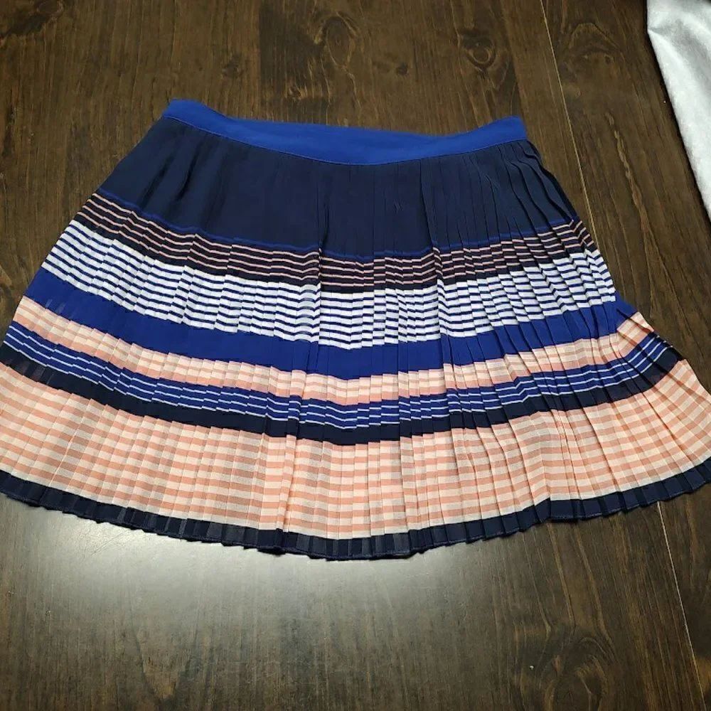 American Eagle Blue Coral Pleated Skirt Size Women's 4